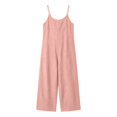 thumbnail image 3 of MexChoioe Womens Spaghetti Strap Jumpsuits Loose Linen Wide Leg Sleeveless Casual Rompers for Summer, 3 of 5