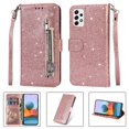 thumbnail image 2 of Dteck Wallet Case for Samsung Galaxy A53 5G,Magnetic Handbag Zipper Pocket PU Leather Flip Case with 3 Card Slots and Wrist Strap Folio TPU Inner Stand Cover,Rosegold, 2 of 6