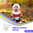 thumbnail image 4 of Minnieouse Bufanda Bebé Invierno Cálido Kit Beanie Cap Elasticidad Protector Térmico Clima Frío Suministros de Calor Sellado Versátil Sombreros bola de color blanco, 4 of 6
