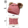 thumbnail image 5 of Luxtrada Infant Toddler Winter Hat Scarf Set for Baby Girl Boy Knitted Warm Fleece Lined Skiing Cap Lovely Pompom Kids Beanie 6-36 Months, 5 of 8