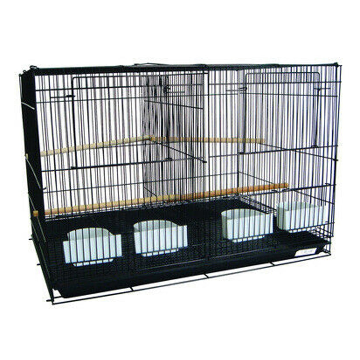 YML Lot of 4 Medium Breeding Cages in Black with One 3 Tie Black Stand