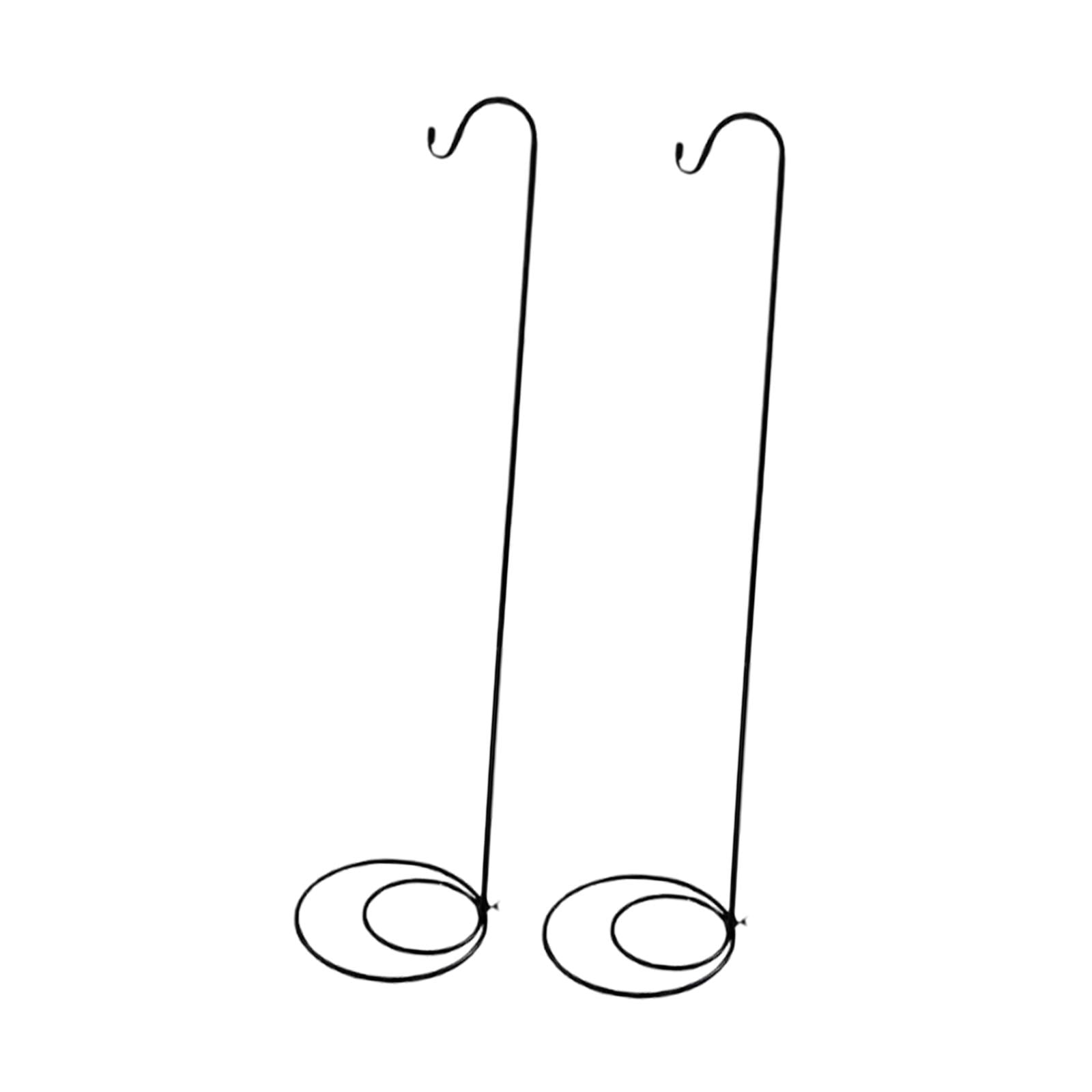2 Pack Shepherds Hook Stand Display Hanger Iron Base for Solar Lights Bird Feeders Indoor Outdoor Backyard