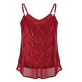 thumbnail image 3 of Sequin Tank Tops Sleeveless Red Sparkly Shirt Shiny Top Glitzy Tops Holiday Womens Tops, 3 of 4