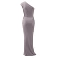 thumbnail image 3 of B91xZ Robes Décontractées pour Femmes Robe Midi Sans Manches à Volants Col Rond Taille Élastique, Gris TG, 3 of 5