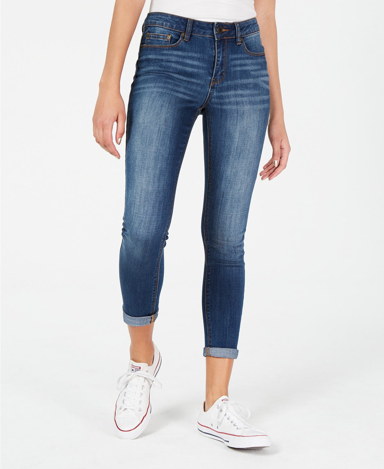 Indigo Juniors' Cuffed Cropped Skinny 