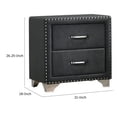 thumbnail image 4 of Benzara Cale 6-Drawer Upholstered Modern Wood & Velvet Nightstand in Dark Gray, 4 of 5