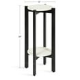 thumbnail image 7 of Kate and Laurel Moxley Modern Round Side Table, 12 x 12 x 24, White and Black, Marble End Table, 7 of 7