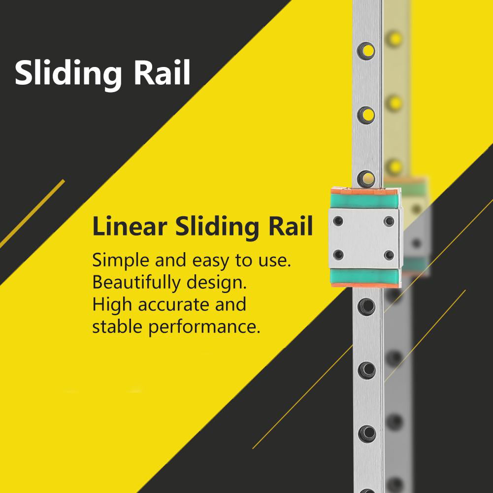 Linear Sliding Rail 500mm 1Pc Durable Steel High Precision Miniature Linear Sliding Rail Guide Block Miniature Guide Rail 200mm 300mm 500mm for Most Automatic Equipment 
