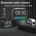 thumbnail image 4 of Alarm Clock with Wireless Charging, 3 in 1 Bluetooth Speaker, Digital Alarm Clock with RGB Light Clock and Speaker, LED Large Display Digital Alarm Clock for Teens Girls Boys (White), 4 of 6