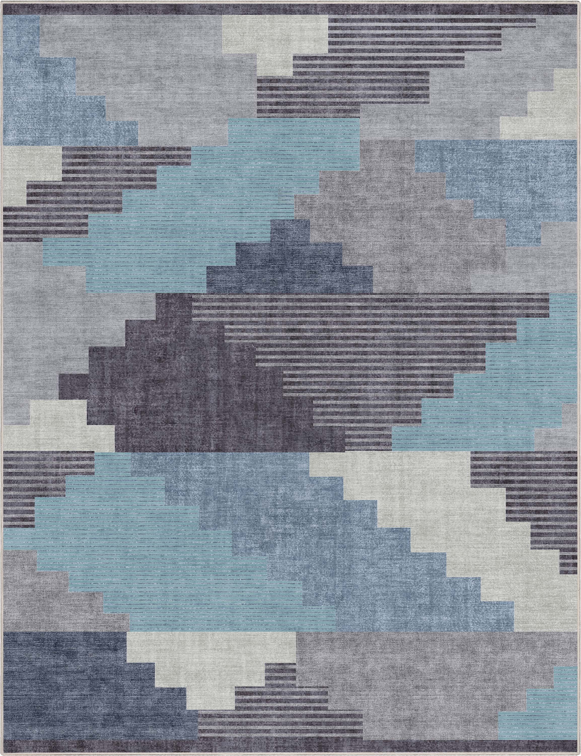 Well Woven Apollo Portsmouth Vintage Southwestern Blue Flatweave 7'7" x 9'10" Area Rug