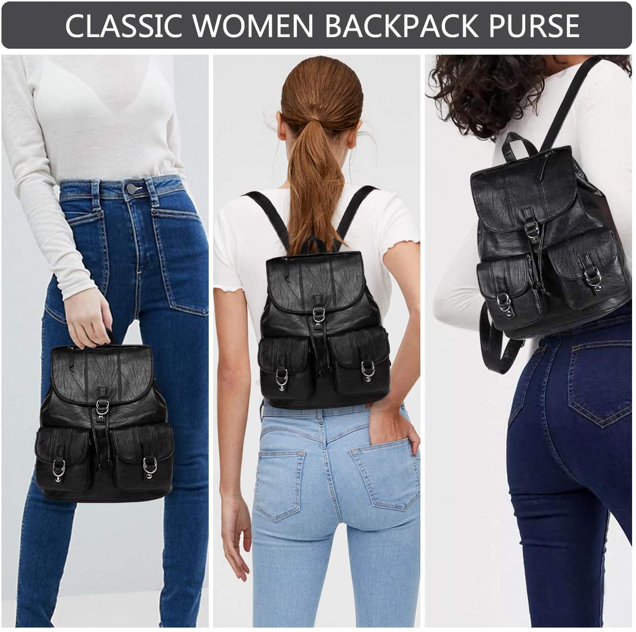 flap backpack purse