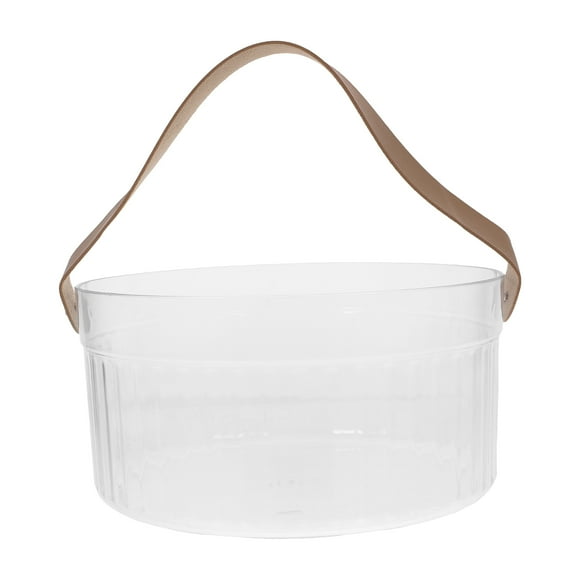 Acrylic Clear Buckets Ice Container Storage Tub With Handles Plastic Wine Beer Bottle Drink Tub For Parties Beverage Flower Arrangement Storage Basket