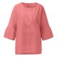 thumbnail image 4 of Moda mujer Casual manga tres cuartos cuello redondo algodón lino sólido Tops blusa Pompotops  hfajkhk134740, 4 of 6