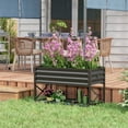 thumbnail image 3 of Black Galvanized Steel Raised Garden Bed with Shelf & Liner 37 Gallon Elevated Planter 30" Height for Outdoor Gardening, 3 of 12