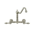 thumbnail image 4 of Whitehaus Vintage III Plus Wall Mount Faucet with a  Long Traditional Swivel Spout, Lever Handles and Solid Brass Side Spray, 4 of 4