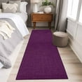 thumbnail image 4 of 2'x6' Rug Runners for Hallways Kitchen, Purple Burlap Texture Non Slip Entryway Beside Floor Carpet Runner, Farmhouse Vintage Purple Washable Laundry Room Bedroom Throw Rugs Mat for Family Pet, 4 of 8