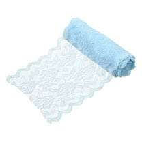 Uxcell 6 Inch Wide 5 Yard Elastic Lace Ribbon, Stretch Floral Pattern Lace Trim Embroidered Fabric for Sewing Making and DIY Crafts Gift Wrapping Bouquets Wedding Decor(Light Blue)