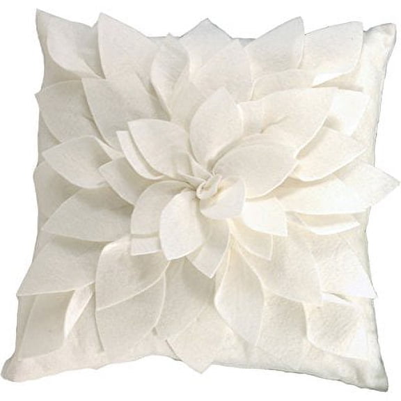 sara's garden petal decorative throw pillow. 17 inch square. (ivory , one size) by fenncostyles.com