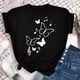 thumbnail image 3 of Camiseta con estampado de pétalos de mariposa para mujer, blusa de manga corta y cuello redondo, camisetas gráficas bonitas, Tops femeninos Clothin, nueva moda, 3 of 5