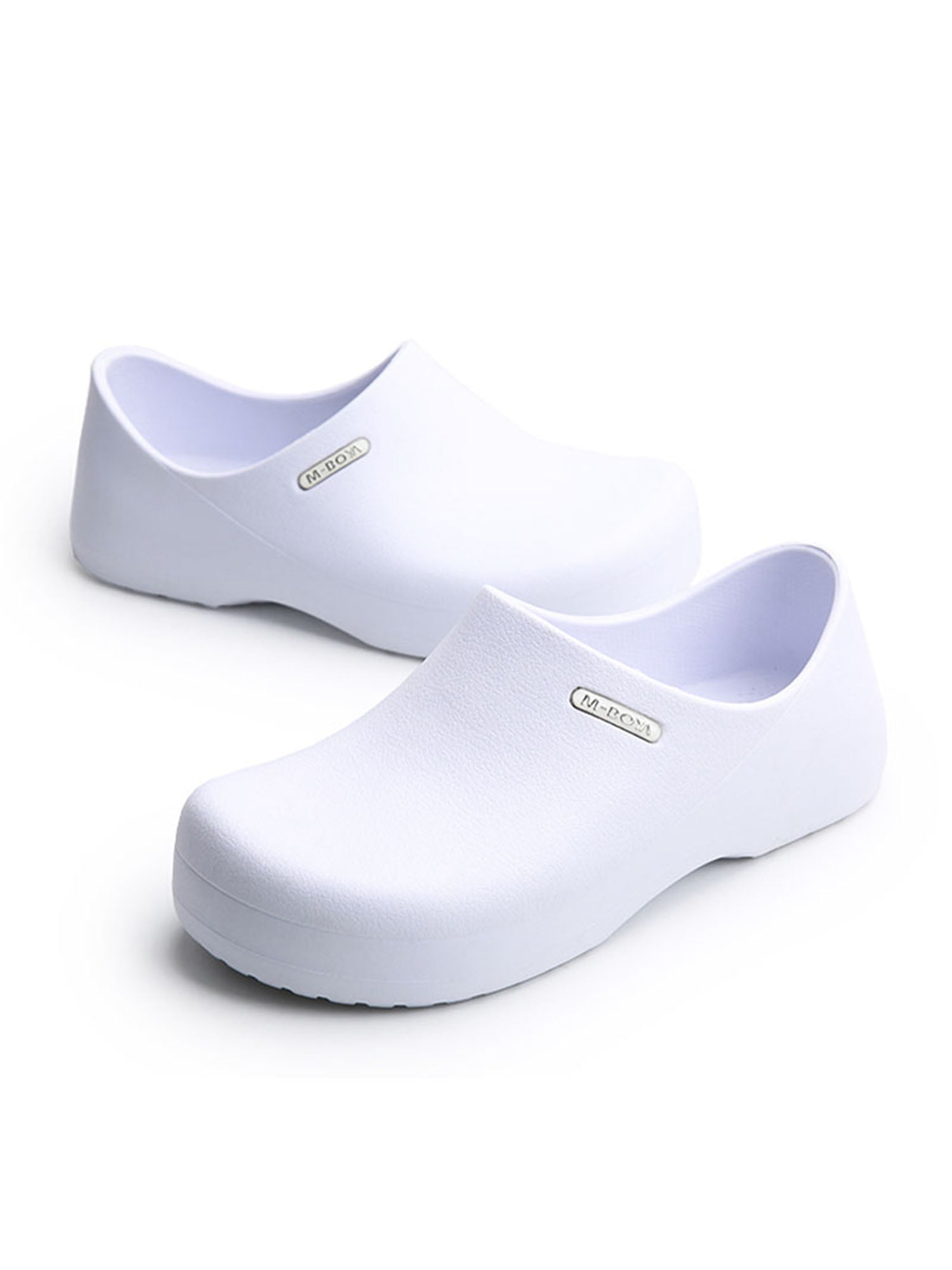 Lacyhop Womens Mens Chef Shoes Kitchen Clogs Oil Proof Work Shoe Food  Service Non-Slip Flats Casual Waterproof White 5.5 