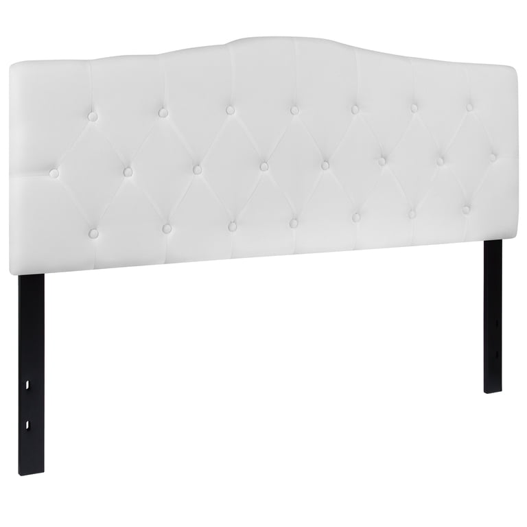 Emma + Oliver Tufted Queen Headboard, White Fabric photo 2