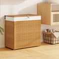 thumbnail image 5 of Gymax Laundry Hamper w/Wheels & Lid 125L 3-Section Clothes Hamper w/2 Liner Bags Natural, 5 of 10