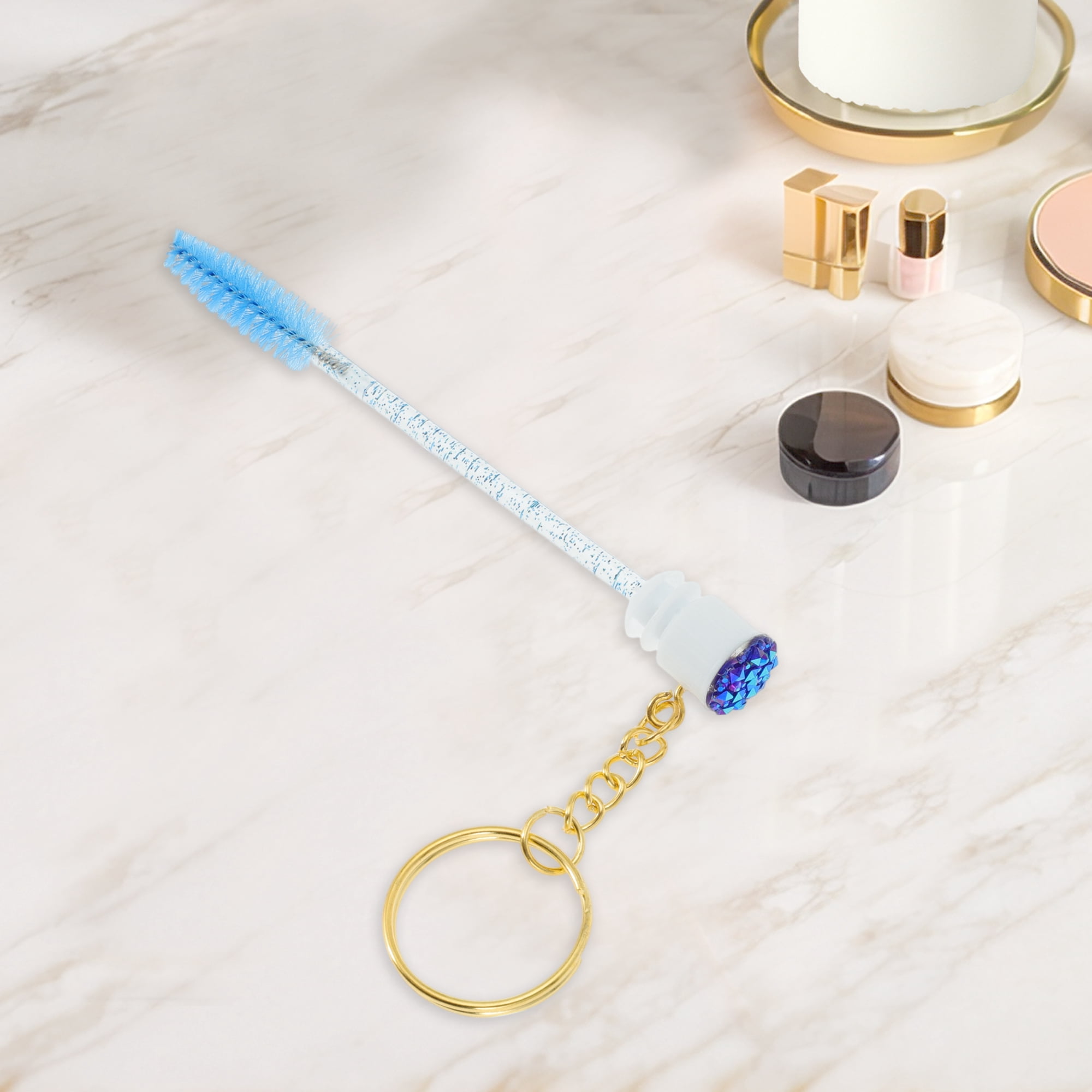 Unique Bargains 1 Pc Durable Eyelash Brush in Tube Design with Gold-Tone Buckle Blue