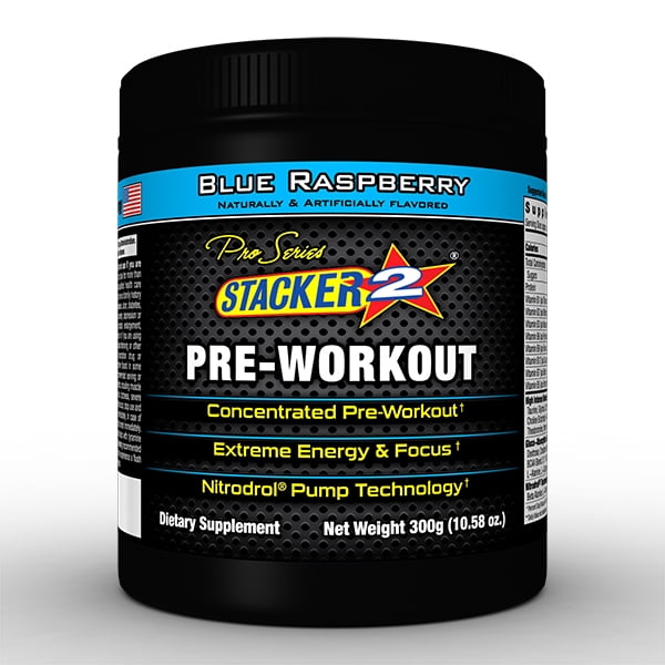 Stacker 2 Pro Series PreWorkout, Blue Raspberry, 10.58 Oz Walmart