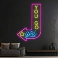 thumbnail image 2 of Handmadetneonsign Custom You Go Girl Direction Arrow Left Neon Sign, You Go Girl Arrow Led Sign, 2 of 5