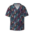 thumbnail image 2 of Lsque Colorful Dreamcatcher1 print Men's Cuban Collar Short Sleeve Shirt Summer Beachwear Casual Button Down Fashionable Vacation Leisure Shirt-Large, 2 of 7