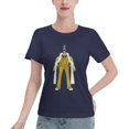 thumbnail image 1 of T-Shirt Basique à Manches Courtes pour Femmes une Pièce Jaune Singe, 1 of 6