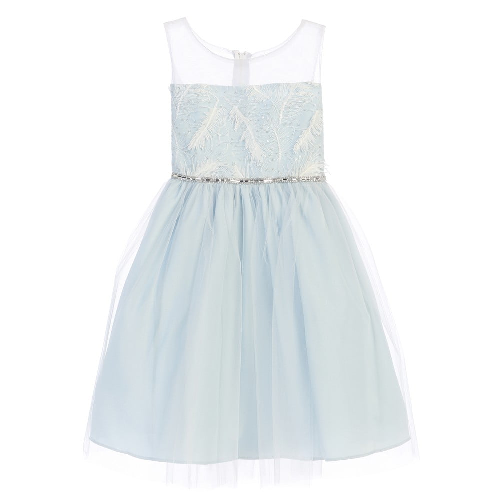 pastel blue flower girl dress