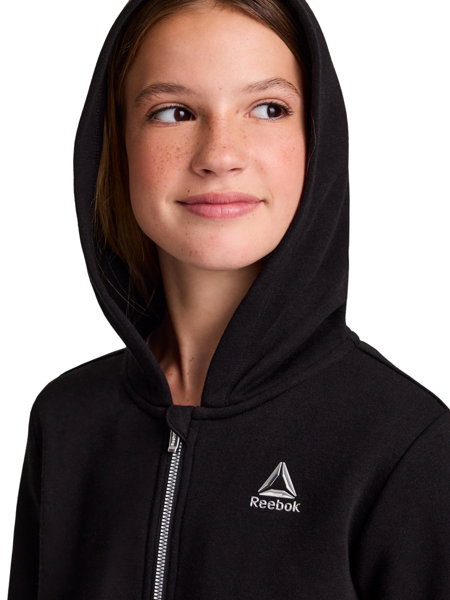 Reebok Girl’s Game Day Fleece Full Zip Hoodie, Sizes 4-18