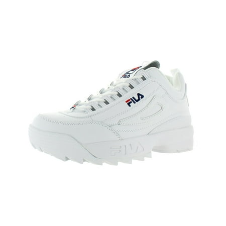 Fila Men's Disruptor Ii Premium White / Navy Red Ankle-High Patent Leather Sneaker - 8M