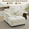 thumbnail image 4 of WUTUTUEE 57.5" Oversized Chaise Lounge with Ottoman, Chenille Upholstered Comfy Sleeper Chair for Living Room, Bedroom & Office, White, 4 of 11