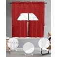 thumbnail image 2 of Red Burlap Texture Swag Curtains for Living Room/Bedroom Windows, Farmhouse Vintage Red Kitchen Curtains and Valances Set 36 Inch Length, Light Filtering Swags Valance Curtain Panels, 2 of 5
