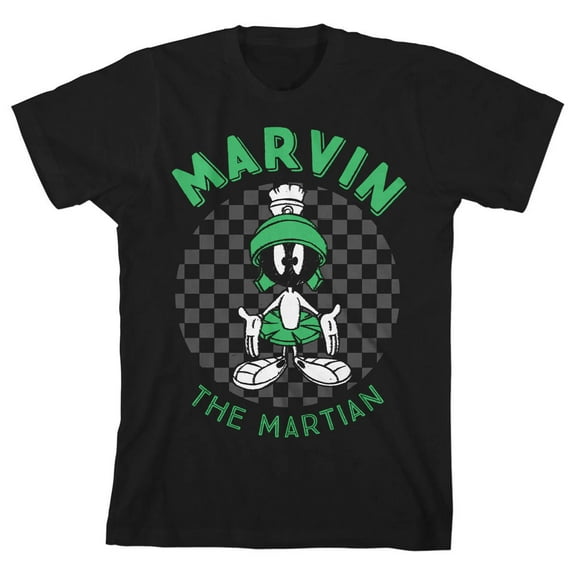 Looney Tunes Marvin the Martian Boy's Black T-shirt-M