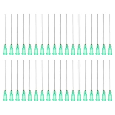18Ga Dispensing Needles, 36PCS 2 Inch Industrial Blunt Tip Dispensing Needle Syringes with Luer Lock Needle 2inch Long for Refilling Liquid Inks Adhesive Glue Oil, Green