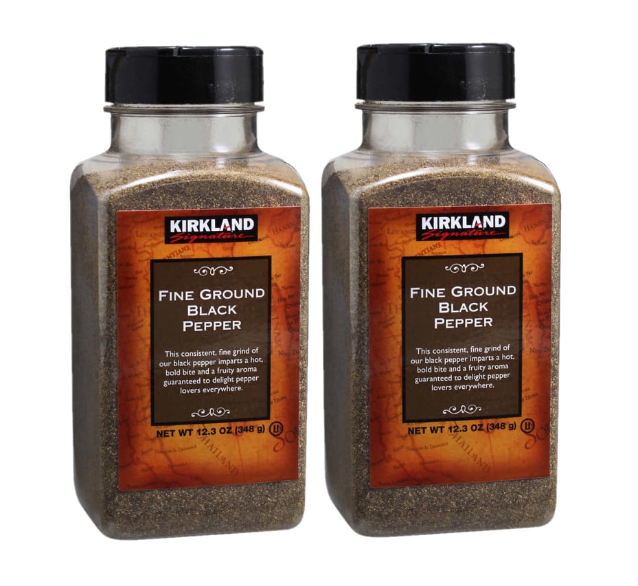 2 Pack Kirkland Signature Fine Ground Black Pepper, 12.3 oz