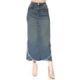 thumbnail image 5 of Fashion2Love Women's Juniors/Plus Size Stretch Denim Long Moto Skirt, 5 of 6