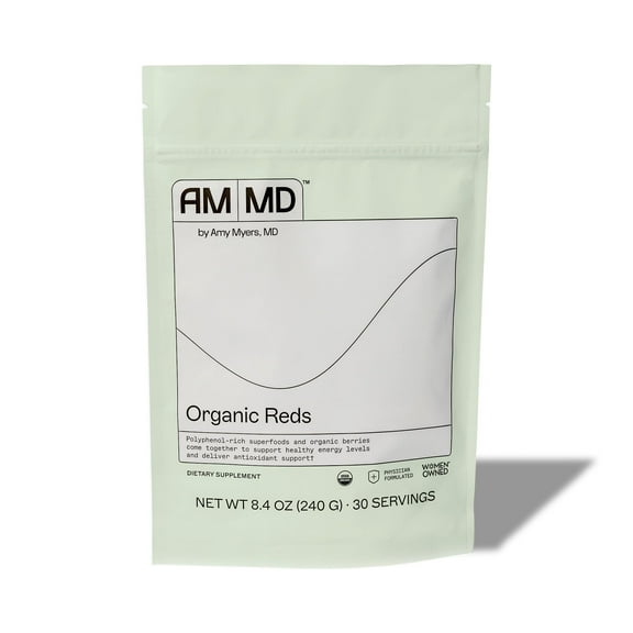 Amy Myers MD Organic Reds Superfood Powder - Supports Cellular Energy, Circulation & Antioxidant Defense - Beet Root, Aronia, Raspberry - 30 Servings