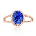 thumbnail image 3 of AoneJewelry 1.25 Carat Created Tanzanite Oval Shape Ring In 10K Solid Rose, White & Yellow Gold, 3 of 5