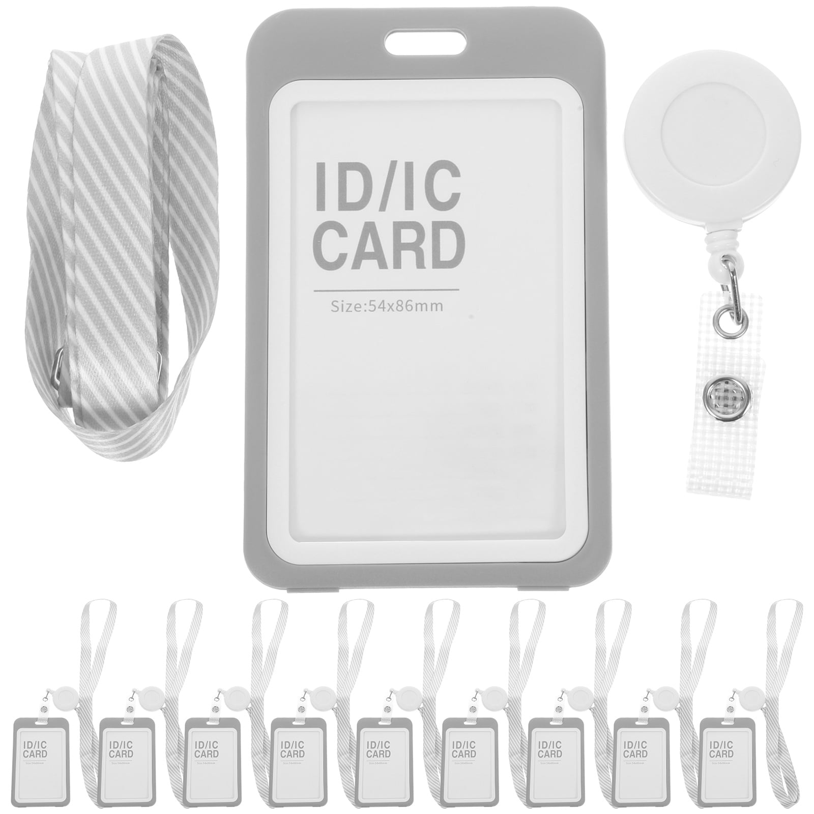 MLINS 10 Sets of Badge Sleeve Clear Badge Holder Card Sleeve Name Badge Sleeve with Lanyard