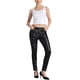 thumbnail image 2 of Pantalones de cuero sintético CURVY GLAM para mujer, de cintura alta, ajustados y elásticos, estilo motociclista, talla XL, color negro, 2 of 5