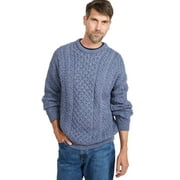 Aran Men's Irish Traditional Sweater 100% Premium Merino Wool Fisherman Pullover Made in Ireland