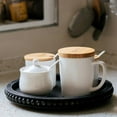 thumbnail image 2 of HPC Decor 12in Round Tray for Home Decor- Black Wood Beaded, Decorative Round Tray for Living Room Decor, Coffee Table Decor, Kitchen Table Decor or Farmhouse Serving Tray, 2 of 6