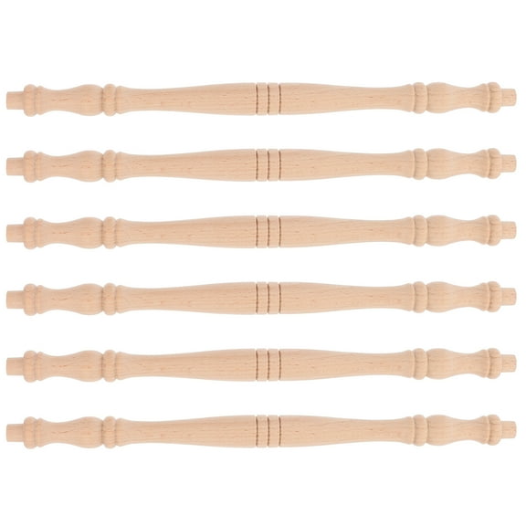 KONTONTY Wood Spindles for Staircase Wooden Baluster Spindles Khaki 6Pcs for Furniture
