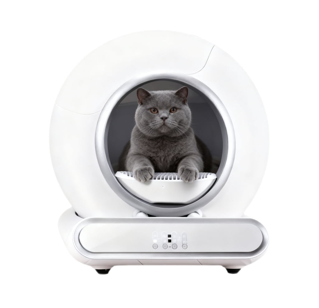 Automatic  Self Cleaning Cat Litter Box, APP Remote Control, Advanced Safety Protection & Odor Elimination for Multiple Cats, Intelligent Radar Smart Auto Litter Box with 2 Rolls Garbage Bags