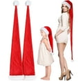 thumbnail image 6 of Extra Long Santa Hat With Floppy Earflaps Festive For Adults And Kids Soft Xmas Party Wear, 6 of 9