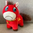 thumbnail image 4 of Year of The Horse 2026 Plush, 7.87in Funny Smiling/Crying Horse Plushie Figurine, Lucky Chinese Lunar New Year Mascot Zodiac Ornament for Home Store Tabletop Decor, Red (Crying Horse), 4 of 7